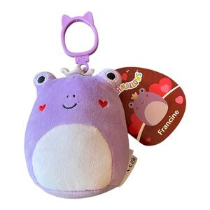 Squishmallows 3” Francine Purple Frog Keychain Plush NEW Valentine’s Edition